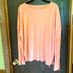 Melon colored long sleeve top- Anthropologie
